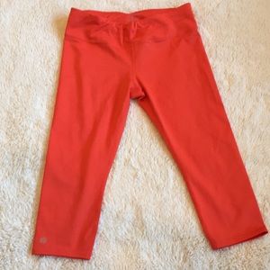 Orange Athleta Cropped Leggings